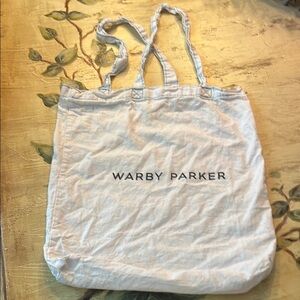 ❤️ 6 for 20 ❤️ Warby Parker White Canvas Tote Bag Minimalist Design
